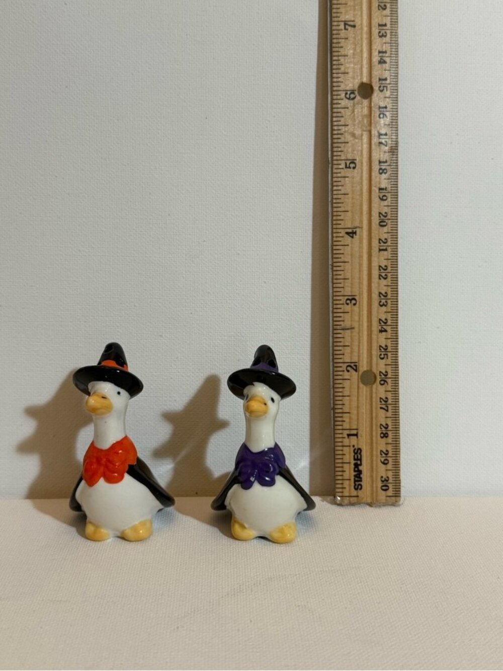 Cracker Barrel Halloween '26 Purple & Orange Witch Goose Salt And Pepper Shakers